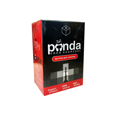Кокосовый уголь для кальяна Panda Black (1 кг, 72 шт, р25)
