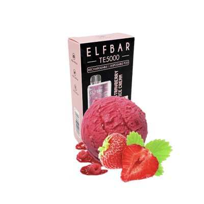 Elf Bar TE5000 Strawberry Ice Cream (Клубника Мороженое) Одноразовый POD