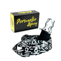 Персональний мундштук Personalka Epoxy Onyx (Білий, Чорний)