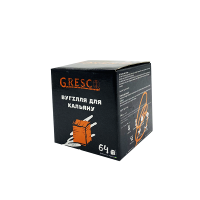 Горіхове вугілля для кальяну Gresco (1 кг, 64 шт, р26)