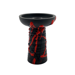 Глиняна чаша Gusto Bowls Classic Phunnel Glaze Black Red (червона поливка)