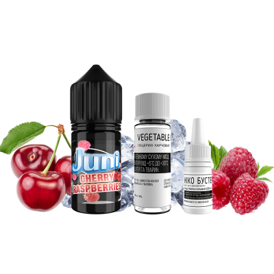 Набір для самозамішування Juni Silver Ice Cherry Raspberry (Вишня Малина Лід, 50 мг, 30 мл)