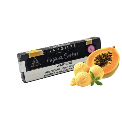 Тютюн Tangiers Noir №118 Papaya Sorbet (Папайя Сорбет, 100 г) Чорна упаковка