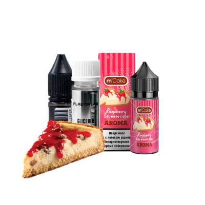 Набор для самозамеса Flavorlab M-Cake Strong Raspberry Cheesecake (Малиновый чизкейк, 65 мг, 30 мл)
