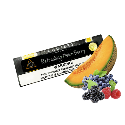 Табак Tangiers Noir №120 Refreshing Melon Berry (Рефрешинг Мелон Берри, 100 г) Чёрная упаковка