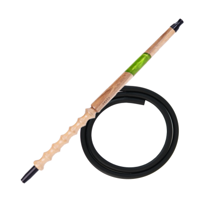 Мундштук для кальяну з дерева Karma Hookah Walnut Green + шланг Soft Touch (Зелений)