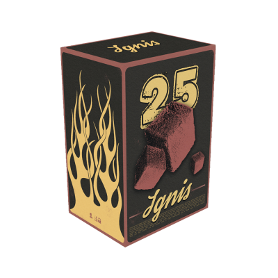 Кокосовый уголь для кальяна Ignis (1 кг, 72 шт, р25)
