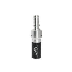 Конектор для силіконового шланга кальяну Amy Deluxe Carbon (Універсальний адаптер, Різьблення, З шарніром, що обертається)