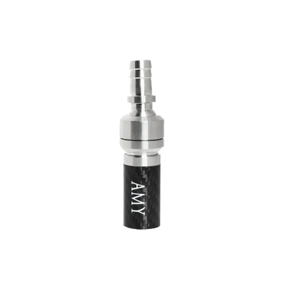 Конектор для силіконового шланга кальяну Amy Deluxe Carbon (Універсальний адаптер, Різьблення, З шарніром, що обертається)