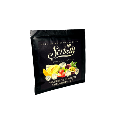 Тютюн Serbetli Passion fruit Melon Strawberry Ice (Маракуя Диня Полуниця Лід, 100 г)