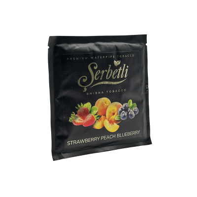 Тютюн Serbetli Strawberry Peach Blueberry (Полуниця Персик Чорниця, 100 г)