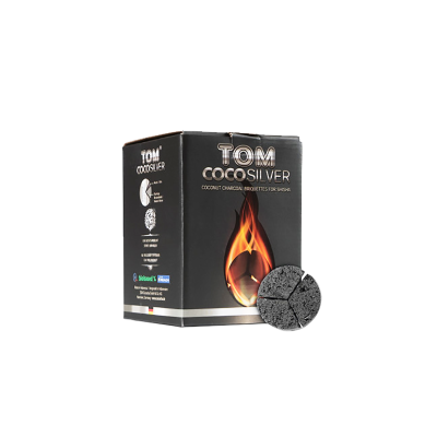 Кокосове вугілля для кальяну Tom CocoSilver (1 кг, 60 шт, сегмент)