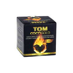 Кокосове вугілля для кальяну Tom Cococha Gold (1 кг, 64 шт, р26)