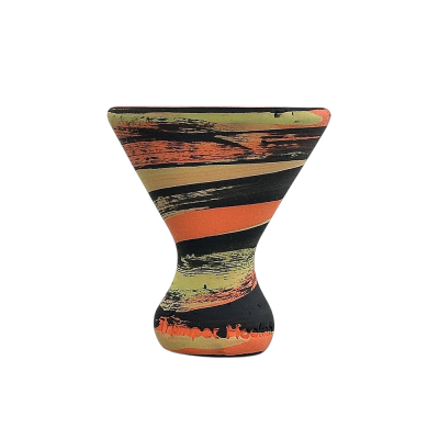 Глиняна чаша Trumpet Bell Оранжево-чорна