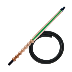 Мундштук для кальяну з дерева Karma Hookah Line Green + шланг Soft Touch (Зелений)