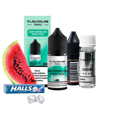 Набір для самозамішування Flavorlab Triple Strong Watermelon Menthol (Кавун Ментол, 65 мг, 30 мл)