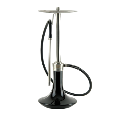 Кальян Oduman Cosmo Black Glass Silver Body (Металлик, полный комплект)