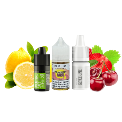 Набір для самозамішування Elfliq Strawberry Cherry Lemon (Полуниця Вишня Лимон, 50 мг, 30 мл)