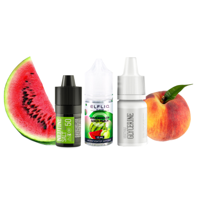 Набір для самозамішування Elfliq Watermelon Sour Peach (Кавун Кислий Персик, 50 мг, 30 мл)