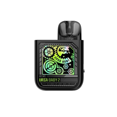 Lost Vape Ursa Baby 2 900 Pop Black x Time Gear (Чёрно-зелёный, с картриджем) Многоразовый POD