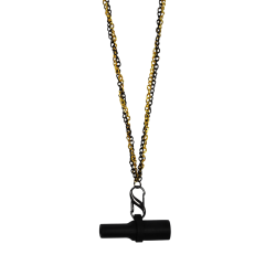 Персональний мундштук силіконовий Personalka Silicone Pro Chain Black Gold (Чорний із золотистим)