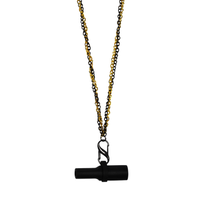 Персональний мундштук силіконовий Personalka Silicone Pro Chain Black Gold (Чорний із золотистим)