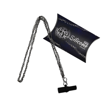 Персональний мундштук силіконовий Personalka Silicone Pro Chain Black Silver (Чорний з металіком)