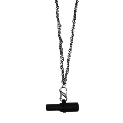 Персональний мундштук силіконовий Personalka Silicone Pro Chain Black Silver (Чорний з металіком)