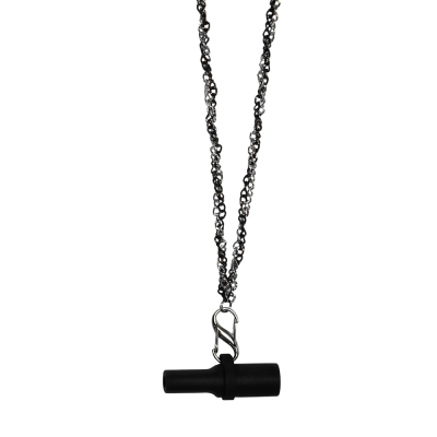 Персональний мундштук силіконовий Personalka Silicone Pro Chain Black Silver (Чорний з металіком)