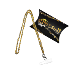 Персональний мундштук силіконовий Personalka Silicone Pro Chain Gold Silver (Золотистий з металіком)