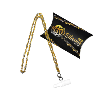 Персональний мундштук силіконовий Personalka Silicone Pro Chain Gold Silver (Золотистий з металіком)