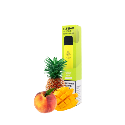 Elf Bar 1500 Pineapple Peach Mango (Ананас, Персик, Манго) Одноразовий POD 07605 Elf Bar 1500 Pineapple Peach Mango (Ананас, Персик, Манго) Одноразовий POD