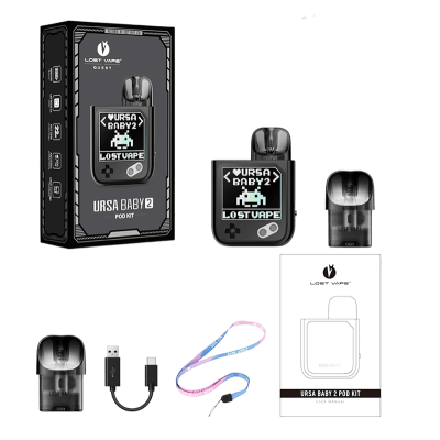 Lost Vape Ursa Baby 2 900 Tech Pink x Fancy Maze (Розово-белый, с картриджем) Многоразовый POD