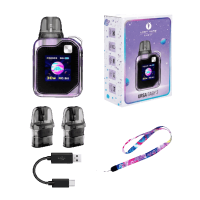 Lost Vape Ursa Baby 3 Pod 1200 Lavander Ice (Фиолетовый, с картриджем) Многоразовый POD Lost Vape Ursa Baby 3 Pod 1200 Lavander Ice (Фиолетовый, с картриджем) Многоразовый POD