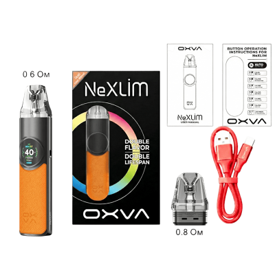 OXVA NEXLIM 1500 Coral Orange (Помаранчевий, з картриджем) Багаторазовий POD