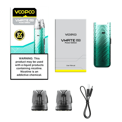 Voopoo VMATE PRO 900 Mint Blue (М'ятний синій, з картриджем) Багаторазовий POD