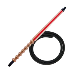 Мундштук для кальяну з дерева Karma Hookah Line Red + шланг Soft Touch (Червоний)