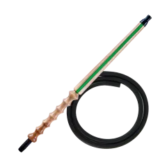 Мундштук для кальяну з дерева Karma Hookah Line Green + шланг Soft Touch (Зелений)