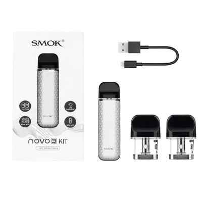 Smok Novo 3 800 Black Carbon Fiber (Чёрный, с картриджем) Многоразовый POD